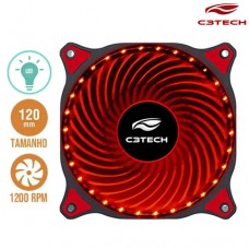Cooler Fan para PC Storm 12x12cm com LED Vermelho 1200RPM F7-L130RD C3 Tech